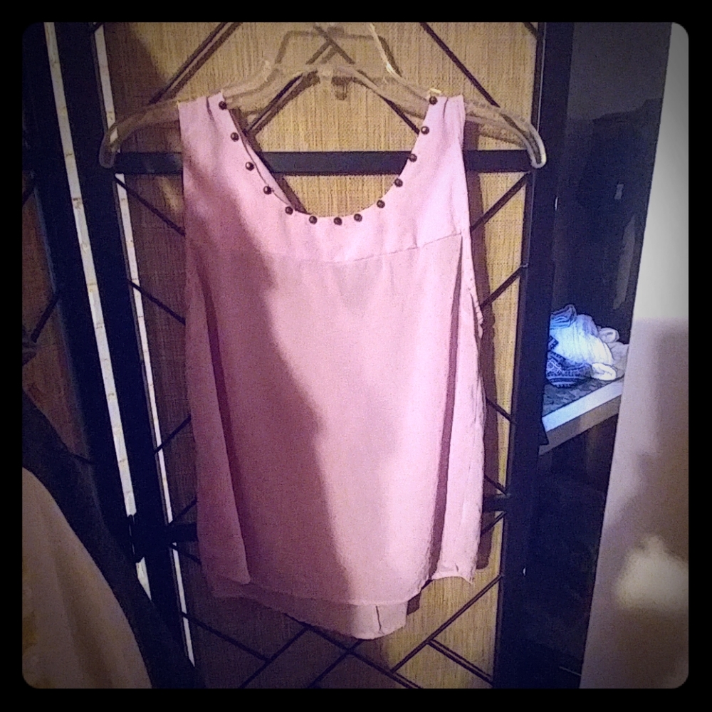 Pink chiffon tank top